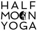 half moon logo black with white background